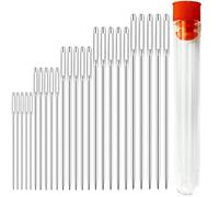 Sewing Needles Large Eye Sharp Point, 25pcs Large Eye Stitching Needles Hand Sewing Needles,Yarn Knitting Needles in a Clear Tube Sewing Needles Set 1.65'' 1.8'' 2'' 2.2'' 2.36''