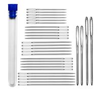 Sewing Needles Variety Pack, 29 Large Eye Needles with Assorted Sizes Sharp Tip Embroidery Needles in Plastic Tube - Perfect for Hand Stitching, Yarn Knitting