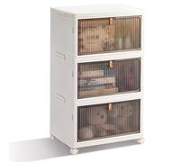 Sewing Online 3 Tier Stackable/foldable Plastic Storage Boxes With Lids On Wheels - Yn8806-3