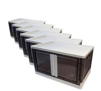Sewing Online 44L Plastic Folding Storage Box on Wheels - 6 Pack