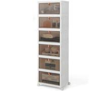 Sewing Online 6 Tier Stackable/foldable Plastic Storage Boxes With Lids On Wheels - Yn8806-6