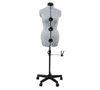 Sewing Online Adjustable Dressmakers Dummy Ditsy Wedgewood Blue with Hem Marker and 5-star Base on Castors, Dress Form Sizes 10-16 - Pin, Measure, Fit and Display Clothes on this Tailors Dummy - 5919A