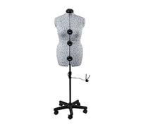 Sewing Online Adjustable Dressmakers Dummy Ditsy Wedgewood Blue with Hem Marker and 5-star Base on Castors, Dress Form Sizes 16-20 - Pin, Measure, Fit and Display Clothes on this Tailors Dummy - 5919B