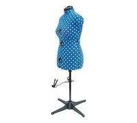 Sewing Online Adjustable Dressmakers Dummy, Duck Egg Blue Polka, Size: Medium - Uk 16-20