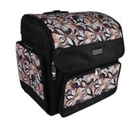 Sewing Online Collapsible Rolling Tote Bag 2 Wheel Trolley Bag For Sewing/crafts Brown Floral