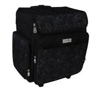 Sewing Online Collapsing Rolling Tote 2 Wheel Trolley Bag For Sewing/crafts Black/white Floral