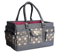 Sewing Online Deluxe Tote Organiser Grey Polka 30 X 20 X 18 Cm - Sew Stylish Pt900-Grey-Polka