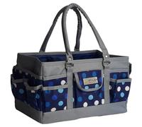 Sewing Online Deluxe Tote Organiser Navy Polka 30 X 20 X 18 Cm - Sew Stylish Pt900-Navy-Polka