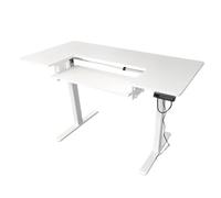Sewing Online Electric Height Adjustable Sewing Table In White With Sewing Machine Platform