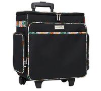 Sewing Online Everything Mary Black/floral Rolling Tote, 2 Wheel Trolley Bag For Sewing/crafts