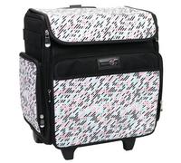Sewing Online Everything Mary Pill Print Rolling Tote, 2 Wheeled Trolley Bag For Sewing/crafts