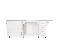 Sewing Online Harriet Fold-Away Sewing Cabinet With Drawers In Ash White
