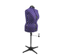 Sewing Online Large Adjustable Dressmakers Dummy in Purple Polka Fabric | Purple, UK Size 20-22, 8-part Dress Form with 4-Footed Base with Hem Marker