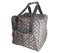 Sewing Online Large Overlocker Bag, Grey Polka Dot | 38 x 36 x 33cm | Carry Bag for Janome, Brother, Singer, Bernina, and Most Overlockers - PT650-GREY-POLKA