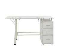 Sewing Online Large Sewing Table with 3 Drawers, White - Sewing Machine Table with Adjustable Platform, Drop Leaf Extension, and Drawers. Use as a Quilting/Craft Table or Computer/Game Desk - WC1011