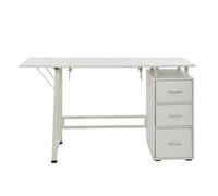 Sewing Online Large White Sewing Table With 3 Drawers, With Adjustable Platform