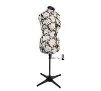 Sewing Online Medium Adjustable Dressmakers Dummy in Grey Hollyhock Fabric | Green, UK Size 16-20, 8-part Dress Form with 4-Footed Base with Hem Marker