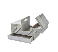 Sewing Online Medium Wooden Cantilever Sewing Box Grey With Lace Inspired Design Interior