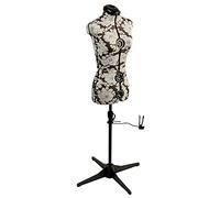 Sewing Online Petite Adjustable Dressmakers Dummy in Grey Hollyhock Fabric | Green, UK Size 6-10, 8-part Dress Form with 4-Footed Base with Hem Marker