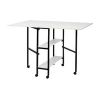 Sewing Online Quilting/fabric Cutting Table, White With Black Legs And Wheels