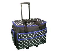 Sewing Online Sewing Machine Trolley Bag Black And White Spot With Blue Trim - 53 X 41 X 29Cm