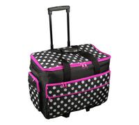 Sewing Online Sewing Machine Trolley Bag Black And White Spot With Pink Trim - 53 X 41 X 29Cm