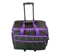 Sewing Online Sewing Machine Trolley Bag - Plain Black With Purple Trim - 53 X 41 X 29Cm