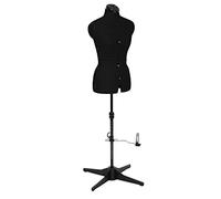 Sewing Online Small Adjustable Dressmakers Dummy in Plain Black Fabric | Black, UK Size 8-16, 8-part Dress Form with 4-Footed Base with Hem Marker