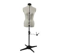 Sewing Online Small Adjustable Dressmakers Dummy in Plain Cream Fabric | Natural, UK Size 10-18, 8-part Dress Form with 4-Footed Base with Hem Marker
