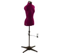 Sewing Online Small Adjustable Dressmakers Dummy in Wine Red Fabric | Red, UK Size 10-18, 8-part Dress Form with 4-Footed Base with Hem Marker