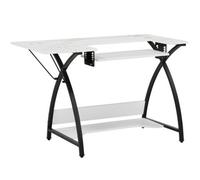 Sewing Online Small Sewing Table, With Gridded White Top And Black Legs