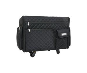Sewing Online Xl 4 Wheel Collapsible Rolling Sewing Machine Storage Case, Black Quilted