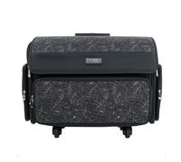Sewing Online Xl 4 Wheel Collapsible Rolling Sewing Machine Storage Case, Black/white Floral