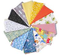 Sewing Patchwork Fabric, 70pcs 25x25cm Cotton Square Printed Multicolour Quilting Fabrics for DIY Craft Cotton Cloth Fabric Scraps Package