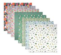 Sewing Patchwork Fabric, 8pcs Flowers 50 * 50 cm Cotton Printed Fabric Set Small Scrap Fabrics for DIY, Arts and Crafts