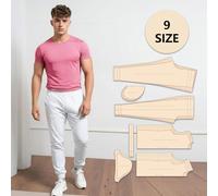 Sewing Patterns for Men's Set Pants T-Shirt in 9 Sizes（XS-5XL）, Beginner Sewing kit for Men's Clothing. The kit Includes Full-Color HD Step-by-Step tutorials