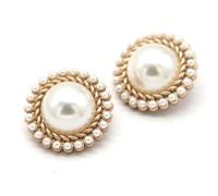 Sewing Pearls Button Pearl Shank Buttons Pack of 30 in Gold and Black 18-25mm for Sewing Crafts(Gold Pearl,18mm 10pcs)