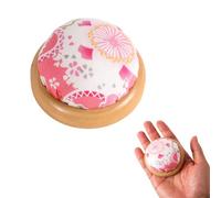 Sewing Pin Cushion, Adorable Durable Wooden Base Round Cute Pink Pincushions Practical Sewing Needle Holder Accessories Tools Suitable for Quilting DIY Crafts