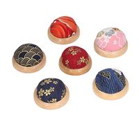 Sewing Pin Cushion, Needle Holder 6Pcs Pin Cushion Wooden Base Needle Holder Collector Pin Cushion Sewing Accessory for Household Sewing Craft