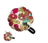 Sewing Pin Cushion Pumpkin Shaped, Floral Printed, Elastic Strap, All Wrist