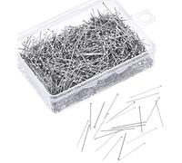 Sewing Pins,300 PCS Dressmaking Pins Steel Flat Head Pins Nickle Plated Dressmaker Pin Eye Pins Straight Pin for Dressmaker Jewelry Craft Sewing Projects 35 * 5MM