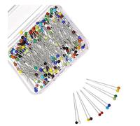 Sewing Pins,500 Pack,Long 38mm for Dressmaking Red Black White Multicolor,With Sharp Ends Not Easy To Bend & Oxidize - Multicolored Pins Ideal For Dressmaking,Quilting,Jewelry & Crafts