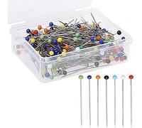 Sewing Pins Pearl head Sewing Pins Straight Pins Dressmaking Pins Dressmaking Sewing Pins Colored Heads Quilting Pins Fabric Pins Dress Making Pins Multicolor Glass head Pins 200pcs 38mm Long