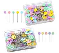 Sewing Pins Set,200 PCS Assorted Colour Head Sewing Pins Straight Pins for Dressmaking Knitting Quilting and Crafting with Storage Box Sewing Accessories and Dressmaking Essentials