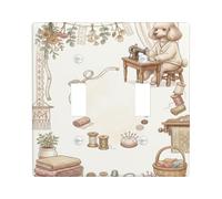 Sewing Poodle Craft Room Quote Fanciful Double Light Switch Cover Plate