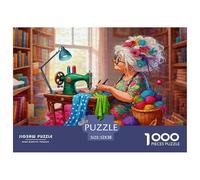Sewing Room Elderly Woman 1000 Piece Jigsaw Puzzle Jigsaw Puzzle for Adults Paper Puzzle Game for Family Relaxing Home Gift 52x38cm/1000pcs