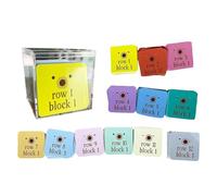 Sewing Row Markers - 6x6cm Quilt Block Tags | Cardstock with Holes Paper Craft Precision Alignment Quilting Notions Organization Kit with Acrylic Storage Box Supplies for Classroom Workshop Sewing