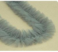 Sewing Ruffle Applique, 10CM 1M Pink White Black Pleated Fold Mesh Tulle Lace Ribbon Trim Sewing DIY Crafts Dress Garment Ruffle Fabric(Gray)