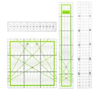 Sewing Ruler 4PCS Acrylic Quilting Rulers Black and Green Fabric Cutting Rulers Patchwork Ruler Quilt Templates for Beginners, Tailors, Designers, Quilting and Sewing