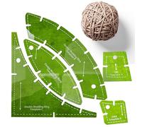 Sewing Ruler, Quilting Templates - 5 x Double Wedding Ring Quilt Templates, Creative Grid Double Wedding Ring Ruler Tool, Multifunctional Reusable Quilting Gauge, Practical Acrylic Sewing Pattern Tool